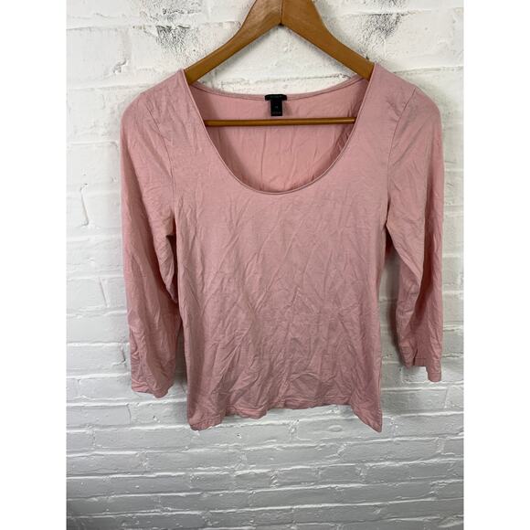 J. Crew Women's Scoop-Neck Pullover Tunic T-Shirt Long Sleeve Pink Size M - Picture 1 of 5